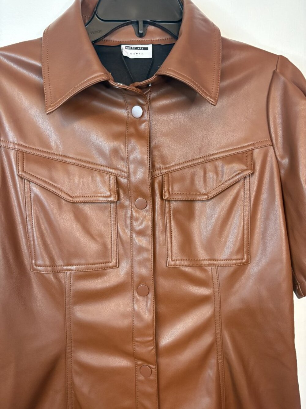 Noisy May Pushy PU Brown dress - Picture 3 of 10